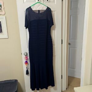 Decode 1.8 Women's Formal Navy Blue Beaded Gown